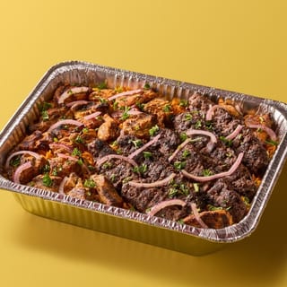 Half Egyptian Kofta Kabob & Half Chicken Kabob Family Meal