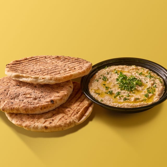 3 Toasted Pitas & Large Hummus.