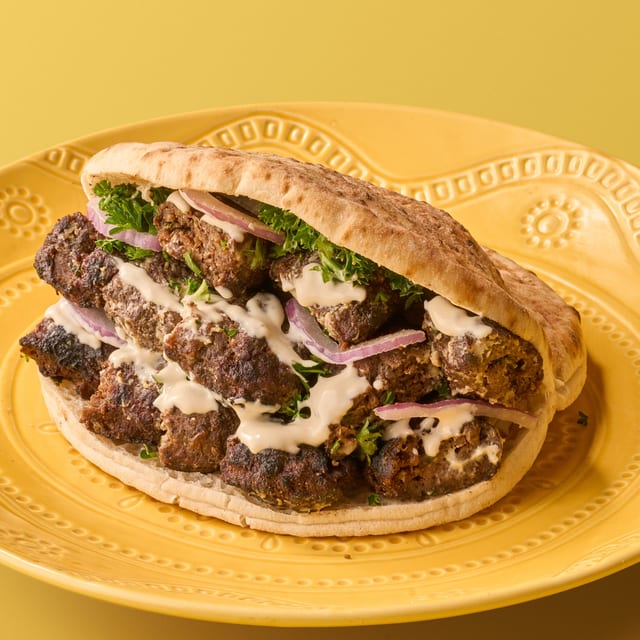 Egyptian Kofta Kabob Pita.