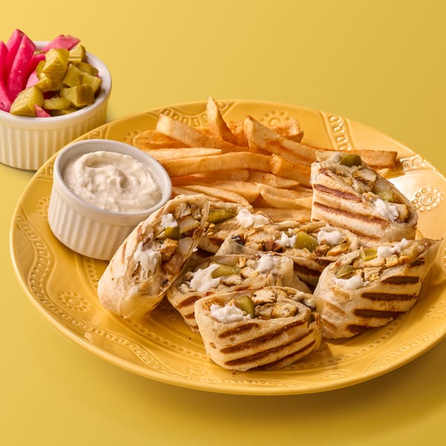 Chicken Shawarma Arabic Meal.