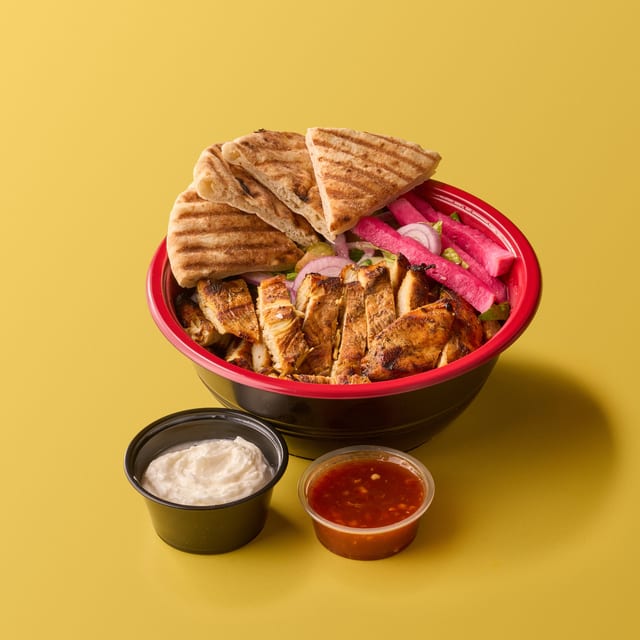 Chicken Shawarma and Rice Bowl.