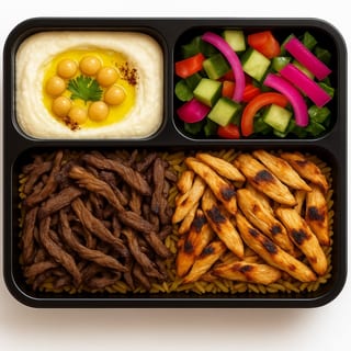 Half Beef/Half Chicken Shawarma Plate