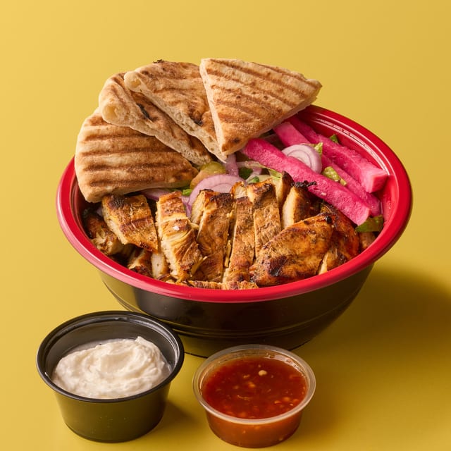 Chicken Shawarma and Rice Bowl.