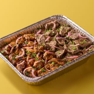 Half Beef Kabob (Steak) & Half Chicken Kabob Family Meal
