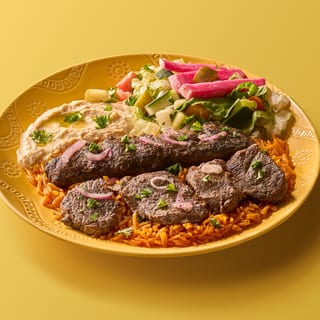 Half Egyptian Kofta Kabob/Half Steak Kabob (Filet Mignon)