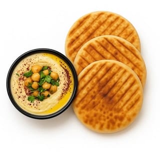 3 Toasted Pitas & Large Hummus