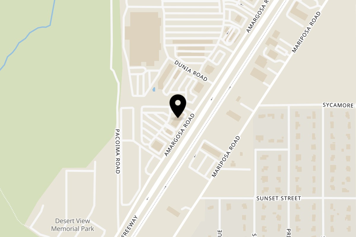 Map showing the location of The Don Kabob Victorville on 11604 Amargosa Rd #3 in Victorville